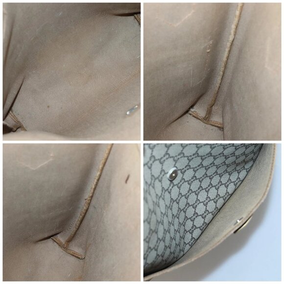 GUCCI GG Plus Supreme Web Sherry Line Tote Bag PVC Beige Gold Auth BA5355 - Picture 15 of 15